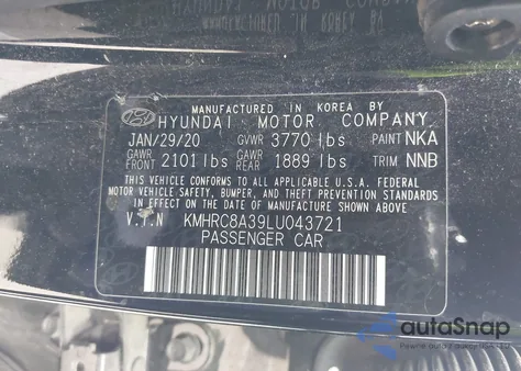 2020 Hyundai Venue Sel из США, поврежденный, VIN KMHRC8A39LU043721